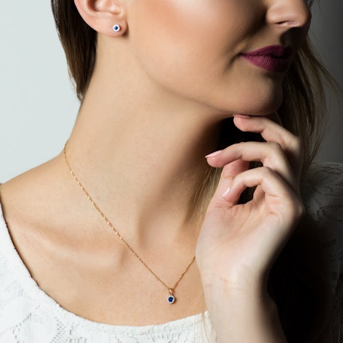 Zawieszka Savicki: złota, diamenty, niebieski szafir